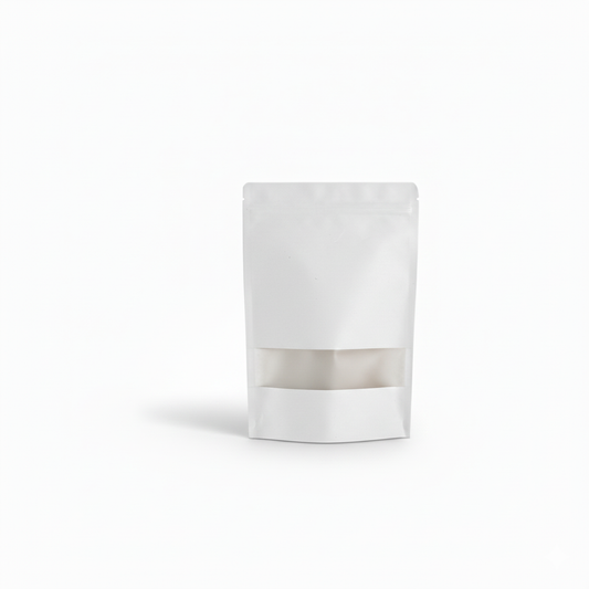 White kraft window Stand-up Pouches